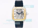 TW Factory Replica Santos De Cartier Skeleton Watch Yellow Gold Bezel